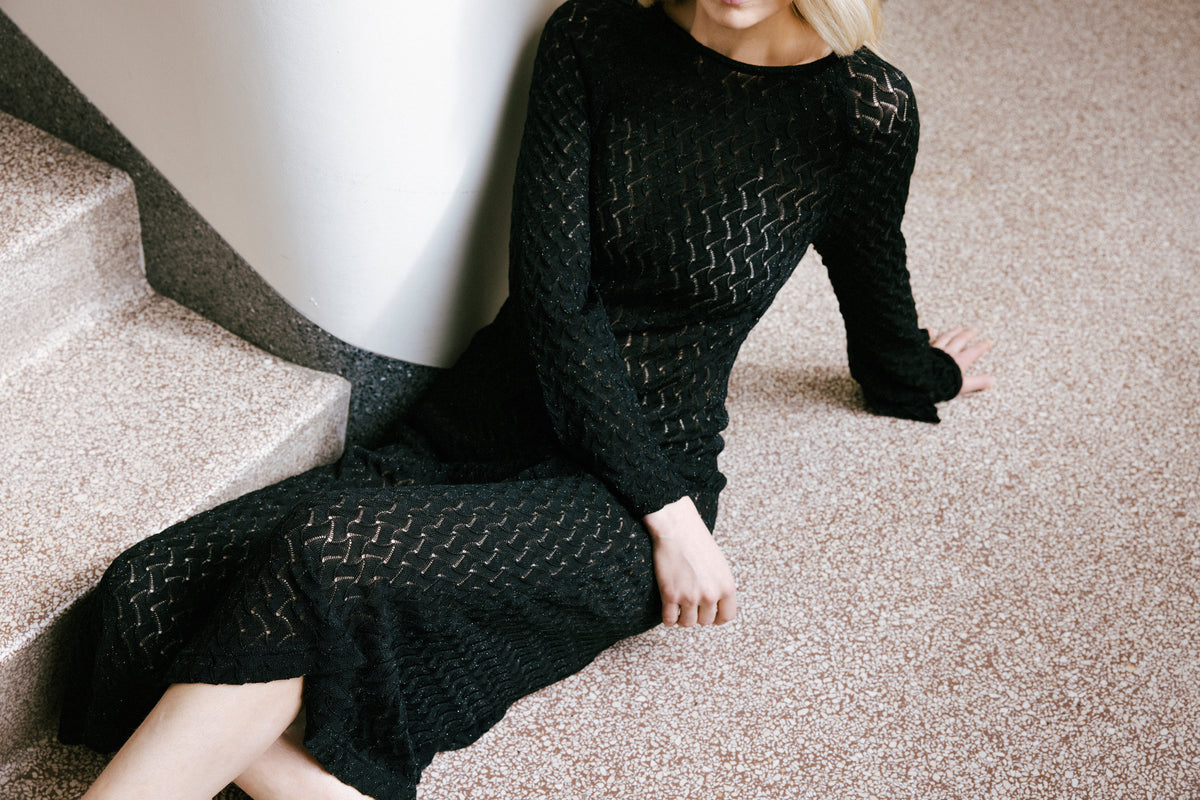 LENA DRESS / BLACK SPARKLE