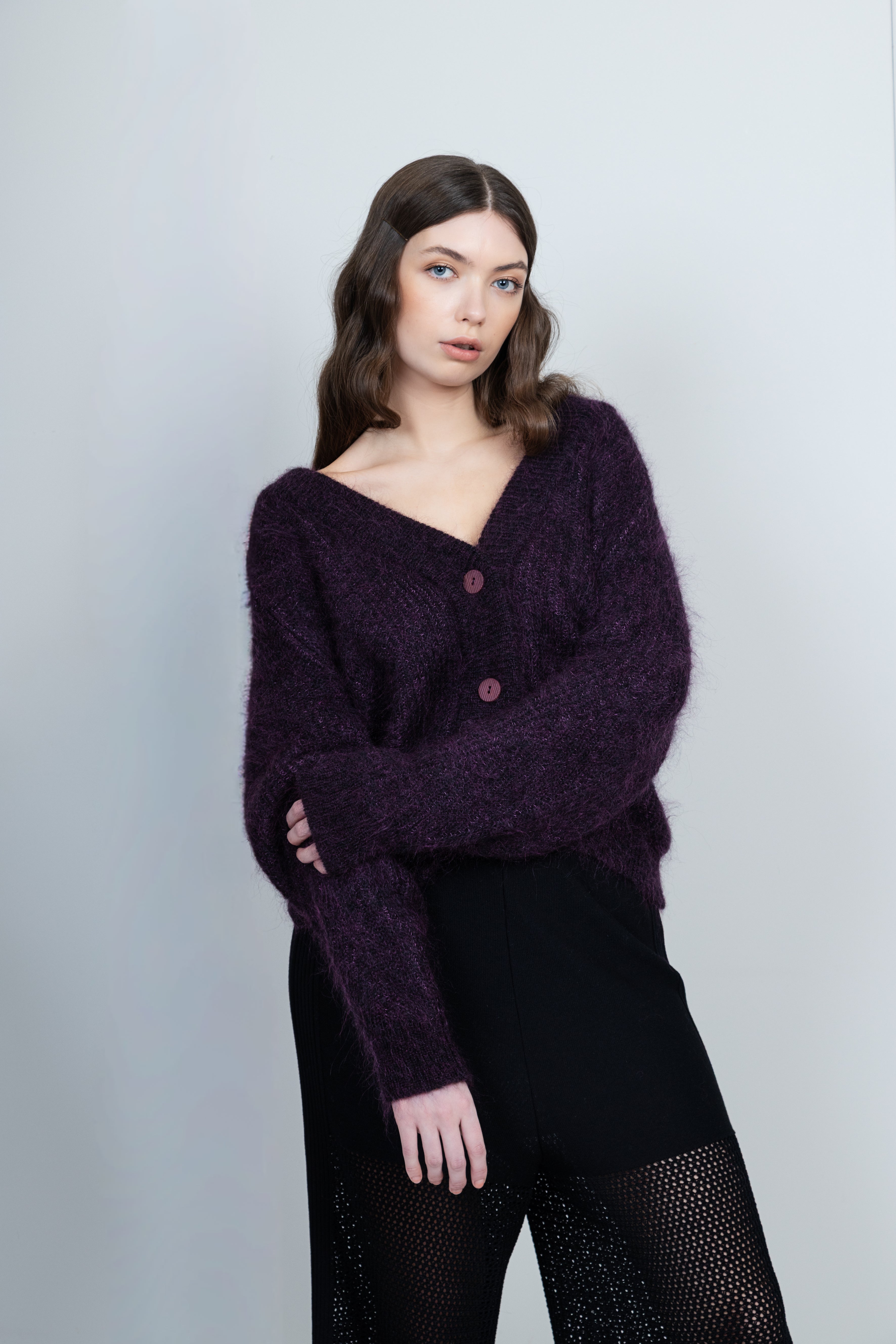 SASHA CARDIGAN / PLUM
